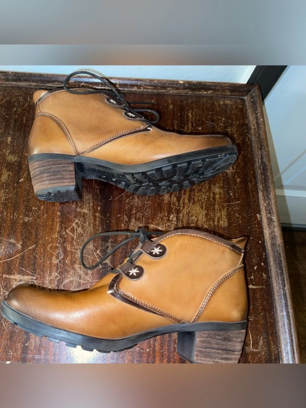 Like New Pikolinos Cognac Leather Lace-Up Ankle Boots - Size 39/8.5